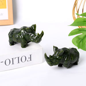 Artigianato di cristallo di alta qualità lucidato rinoceronte di giada intaglio per la decorazione della casa - Product Image 2