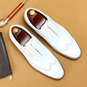 Zapatos de cuero genuino para hombre, zapatos versátiles con cordones, zapatos de cuero de estilo coreano, zapatos de moda juveniles de piel de vaca para hombre - Product Image 4