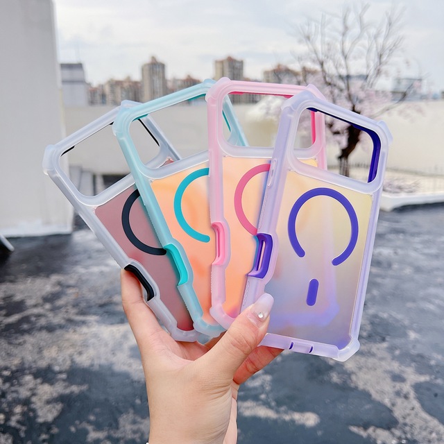 2 in 1 Shockproof Magnetic Phone Case Color Design Compatible for Apple 17 Pro Max iPhone 16 Pro Plus Defender Case