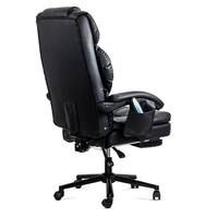 Chaise de bureau inclinable avec accoudoirs réglables, inclinaison de 90 à 135 degrés, massage à 7 points, avec repose-pieds