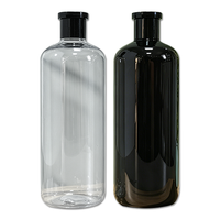 Botol Toner Kosmetik Kosong 480ml Silinder Serum dengan Tutup Hitam untuk Penghapus Rias Air Mawar Kemasan Kosmetik Model 92