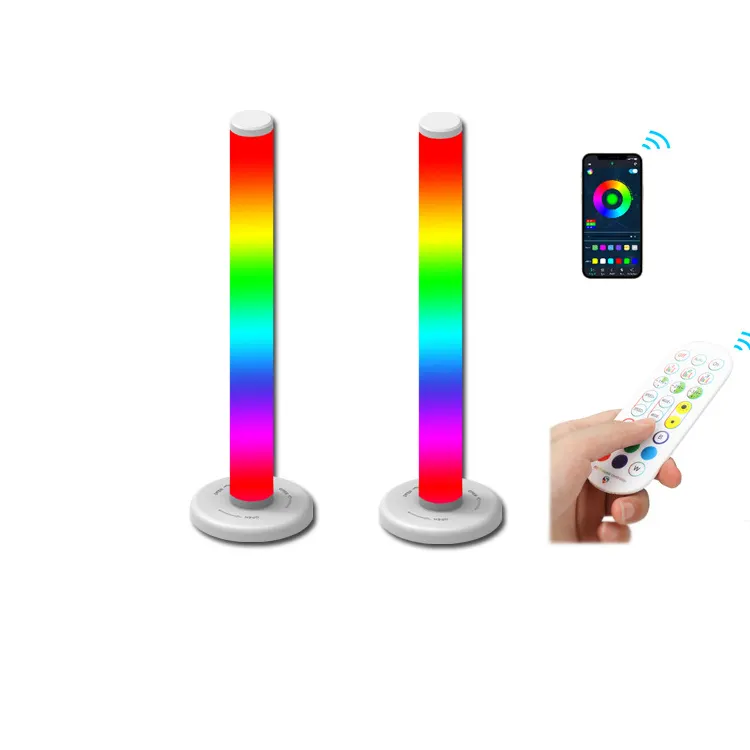 2022 New Design Smart RGB Colorful Music Pickup Light 360 Degrees Of Lighting Rhythm Desktop Lamp With Remote App Voice Control