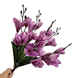 Artificial Magnolia Flower Bouquet 5 Forks 20 Heads High Simulation Silk Flower Home Decor Wedding Photography Prop - Product Image 5