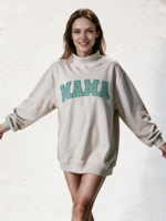 Sweat-shirt à col montant pour femme OEM, longueur allongée, logo brodé personnalisé, commande en gros disponible