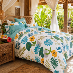 Juego de Ropa de Cama Balinesa para Dropshipping en la UE, 3 Piezas, Algodón Suave, Diseño Floral Exótico, Envío desde Polonia para Resorts - Product Image 5