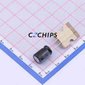 Condensateur électrolytique en aluminium à montage traversant UVY1J101MPD1TD, composant à montage traversant (THT), 100 µF, 20 %, 63 V, 200 mA-120 Hz - Product Image 1