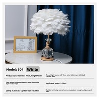 Nouvelle Lampe de Table 220V en Cristal et Plumes, Style Européen, Simple, Ambiance Romantique Féerique, Lampe de Chevet Nordique Minimaliste pour Bureau