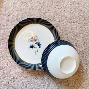 New Design European Blue Gingko Pattern Luxury <b>Bone</b> <b>China</b> <b>Dinner</b> <b>Set</b> - Product Image 4
