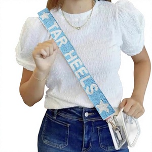 CRYSTAL CRAFT TAR HEELS สายรัดประดับเพชรแบบวินเทจ เป็นมิตรกับสิ่งแวดล้อม อุปกรณ์เสริมกระเป๋าถือ ดีไซน์รูปดาวสีน้ำเงิน รุ่น 4706 - Product Image 1