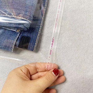 Recyclable Transparent OPP Bag Customized Logo Printed Plastic Bags Women <b>Men</b> Jeans Packaging Clear Garment Bag with Sealing - Product Image 4
