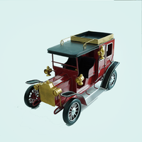 Modèle de voiture vintage antique en métal moulé sous pression, peint à la main, ornement de bureau, cadeau de festival pour les amateurs de voitures