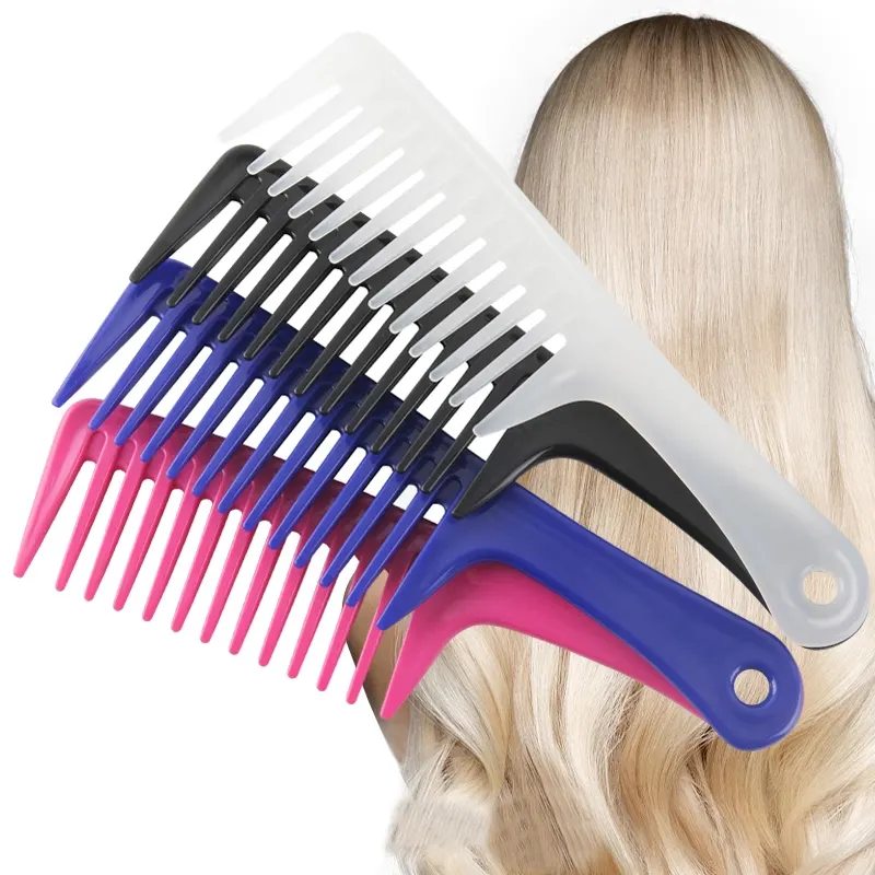 2023 New Hair Big Tooth Comb Hitze beständiger anti statischer Kunststoff kamm Breiter Zahnkamm für den Haushalts salon