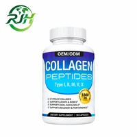Collagène en peptides OEM/ODM 1800mg Type I II III V X 90 capsules, complément alimentaire pour soutenir les articulations, la peau, les cheveux et les ongles