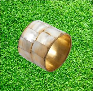 Anillos de servilletas de Coral decorativos, accesorios de boda, caja brillante, estilo de imagen, embalaje Uds., Color perla Madre y Material de latón - Product Image 2