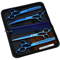 Kit de Toilettage Professionnel Écologique 5-en-1 pour Animaux de Compagnie (Chats et Chiens) en Acier Inoxydable Revêtu de Titane avec Embouts de Sécurité