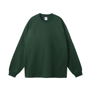 T-shirt pour homme à manches longues surdimensionné en coton 100% de haute qualité, tricoté, avec impression DTG personnalisée - Product Image 2