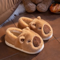 Chaussures en daim Capybara avec semelle EVA, nouveau style pour femme, chaussures d'intérieur parent-enfant, en velours chaud antidérapant, talon pour homme