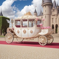 Calèche de luxe électrique classique de type Cendrillon pour mariages royaux et marathons, 6 places, pneus en caoutchouc massif, direct usine