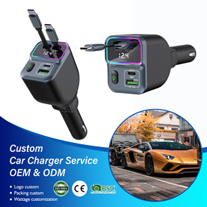 Adaptateur de chargeur de voiture rétractable USB Type-C rapide GXYKIT GC15 avec indicateur LED, QC PD 3A 12-24V 65W, allume-cigare de voiture - Product Image 2