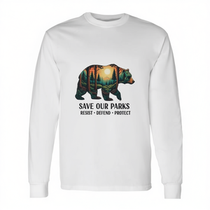 Camiseta de manga larga Save Our Parks Resist Defend Protect, ropa para parques nacionales - Product Image 2