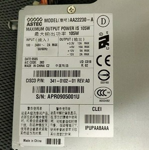 1 pièce neuve d'origine, 1 article d'origine neuf, 341-0102-01 <span class=keywords><strong>ASTEC</strong></span> AA22230 105W PSU Alimentation électrique pour routeur 2801 PLC PLC - Product Image 2