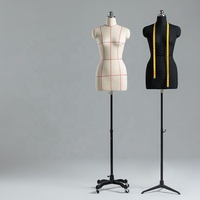 Mannequin de Couturière et Buste de Tailleur Réglable, Mannequin de Confection Femme Mi-Corps