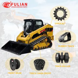 Compact Loader Undercarriage Peças sobressalentes Track Bottom Roller Drive Sprocket Rubber Track Front Idler Traseiro Idler PARA Caterpillar