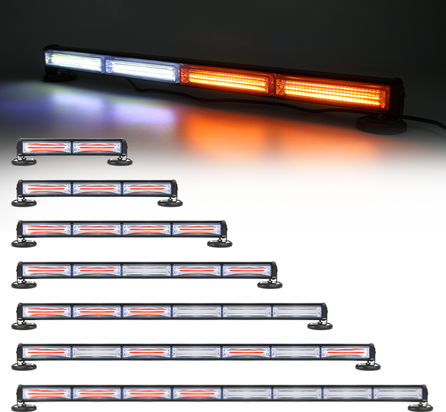 Vehicle Warning LED Strobe Light Bar Magnetic Rooftop Emergency Flashing Light IP65 Waterproof 12-24V Universal Fitment Trucks