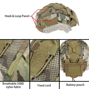 IDOGEAR Tactical Camouflage Camo Rear Battery Pouch Weight Pouch Helmet Cover For Maritime Helmet S/M