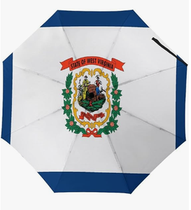 Parapluie compact avec drapeau de la Virginie occidentale, résistant au vent, de haute qualité, parapluie de voyage, ouverture et fermeture automatiques, grands parapluies pour la pluie - Product Image 1