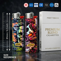 Briquet à gaz butane J6 Maxi personnalisé avec enveloppe 3D certifiée CPSC SOR, vente en gros directe d'usine, impression OEM