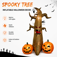 Décoration de jardin d'Halloween gonflable de 24 mètres, arbre fantôme effrayant, citrouille, décorations lumineuses d'extérieur, polyester CQBJ-1