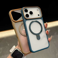 Coque de téléphone magnétique effet mat avec support anneau pour iPhone 17 16 15 14 13 12 11 Pro Max X Xr Xs Max 6/7/8 Plus