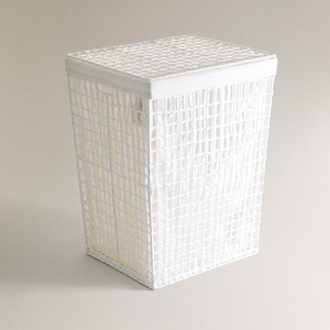 Wicker Laundry <b>Basket</b> Paper Rope Rectangle <b>Large</b> Capacity Clothing Organizer For Laundry Room - Product Image 2