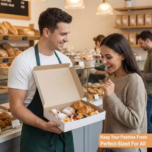 Scatole in Cartoncino Bianco Extra Sottile 10 X 10 X 1,75 Pollici per <span class=keywords><strong>Pasticcini</strong></span> Fatti in Casa, Pizze, Cibo da Asporto, Regali e Progetti Fai-da-Te - Product Image 4