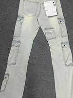 Jeans pour hommes qui brillent dans le noir, détails en fil lumineux, pantalon en denim coupe skinny, pantalon de sécurité nocturne, fournisseur