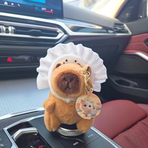 Porte-clés en peluche Feiya Capybara, série alimentaire frites et pain, jouets en peluche, ornements, pendentifs de sac moelleux, rembourrés en coton PP - Product Image 5