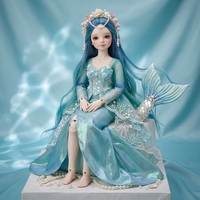 Poupée BJD Princesse Sirène 60cm en Résine Articulée, Ensemble Complet Thème Océan, Fabrication OEM
