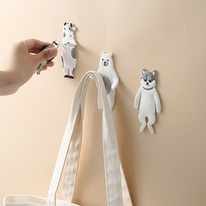 Creative Animal Cartoon <b>Adhesive</b> <b>Hooks</b> 3 Pack Removable Wall Mount For Bathroom Kitchen Decorative <b>Hooks</b> With Bear Zebra Husky - Product Image 4