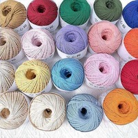 High Quality 100% Cotton 2mm Dyed Core Spun Yarn 30 Colors Soft Skin-friendly for Knitting 150g Ball