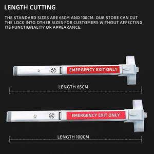 Cerradura de puerta de Escape ignífuga de acero para uso en Hotel, tipo varilla de empuje, paso de seguridad de piso a techo con accesorios de ventana de alarma - Product Image 6