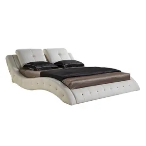उच्च गुणवत्ता को कारगर बनाने के चमड़े बिस्तर डबल आकार मालिश बिस्तर के साथ बटन