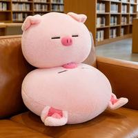 Vente directe usine : Peluche cochon ronde, coussin tête de cochon à grand visage, coussin de sommeil mignon en forme d'animal à câliner, coussin multifonctionnel pour canapé