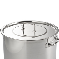 Ensemble de casseroles en acier inoxydable pour la cuisine, grande casserole ronde de qualité, grande batterie de cuisine, marmite avec couvercle, cuisinière de grande capacité, ustensiles de cuisine