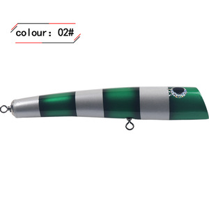 Señuelo de superficie tipo popper de 120g, de madera, biónico, artificial, para pesca en el mar, pesca de agua salada, pesca de arrastre, señuelo tipo lápiz. - Product Image 4