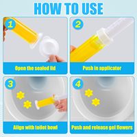 Gel nettoyant WC désodorisant parfumé aux fleurs, nettoyant naturel pour cuvettes de toilettes en seringue