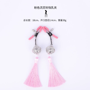 Luxurious Adjustable Tassel Nipple Clamps Hollow Palace Bell Chest Clips SM Flirting Unisex Sex Toys - Product Image 5