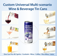 Boîtes de conserve vides personnalisées avec logo imprimé, multi-tailles, multi-scénarios, pour boissons, spiritueux, cocktails, jus, 250ml/330g/500ml