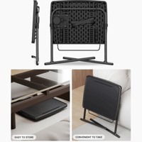 Support pour ordinateur portable pliable LuckyOCT réglable en hauteur (6 positions), 56*43*70cm, plateau TV, table portable pliable