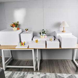 White Buffet Acrylic Table <strong>Riser</strong> Cube <strong>Display</strong> Acrylic <strong>Display</strong> Box Hollow Buffet <strong>Food</strong> Dessert Prop <strong>Display</strong> Rack - Product Image 3